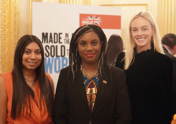 Julianne Ponan MBE with Rt Hon Kemi Badenoch MP, Secretary of State for Business & Trade and Creative Nature's marketing manager Ellen Barnes